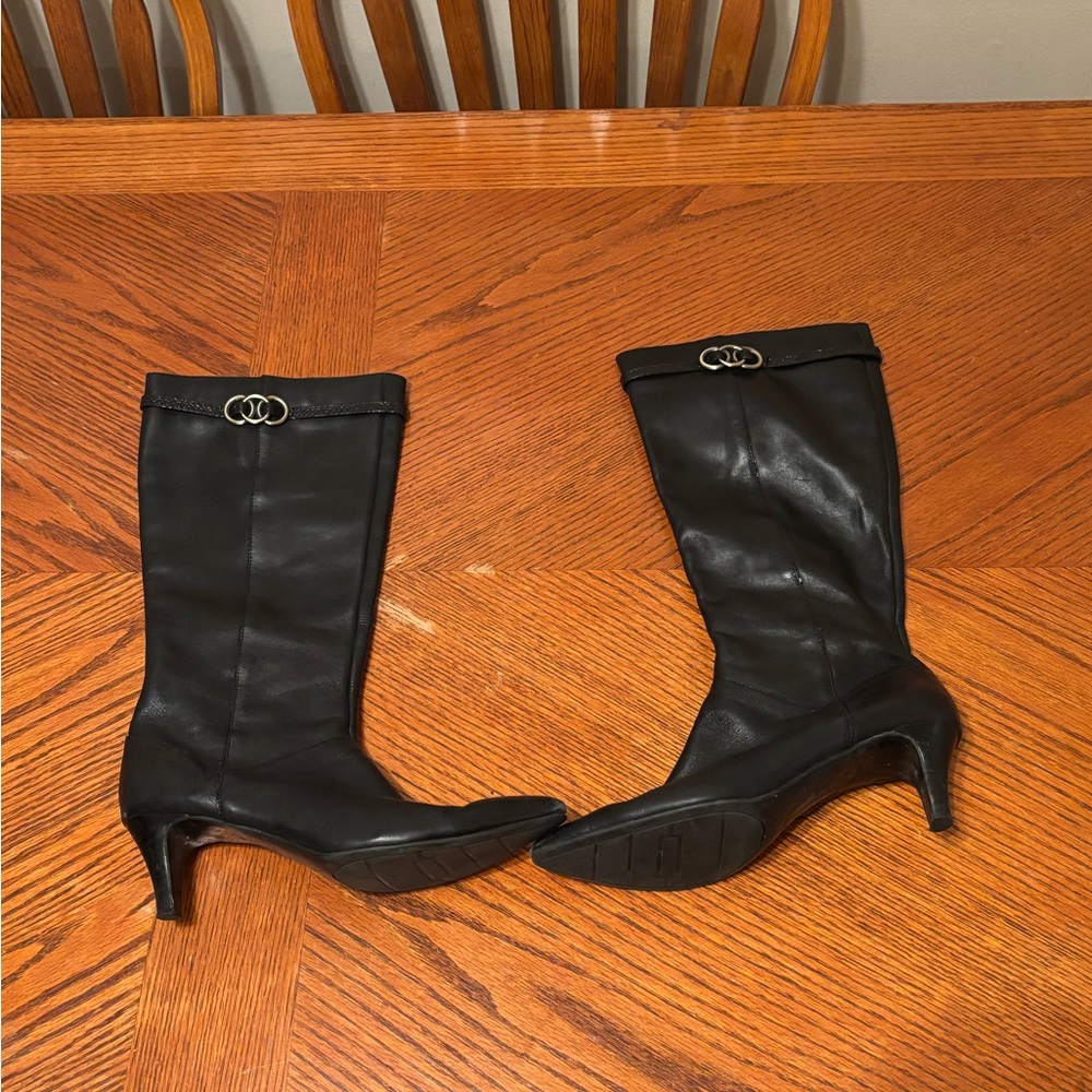 Bandolino Women's Knee-High Boots Black Faux Leather Size 8.5 M